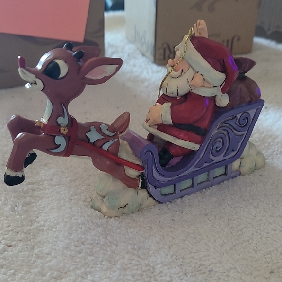 Jim Shore Santa & Rudolph In Sleigh - Picture 3 of 4